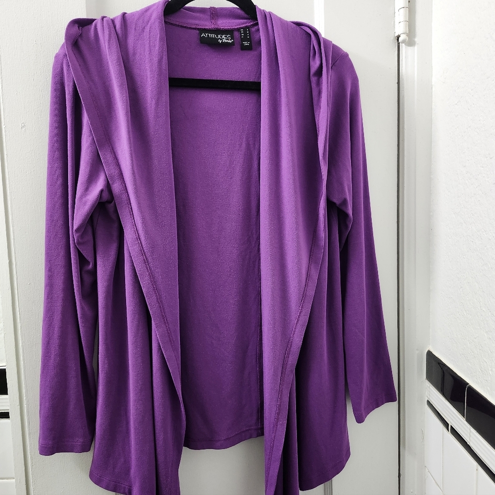 Attitudes by Renee Vibrant Purple Cardigan